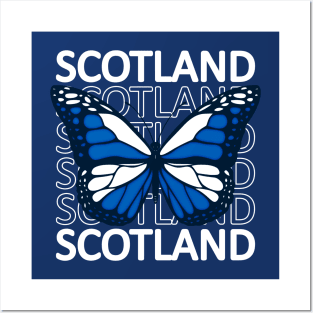 Scottish Flag Butterfly Posters and Art